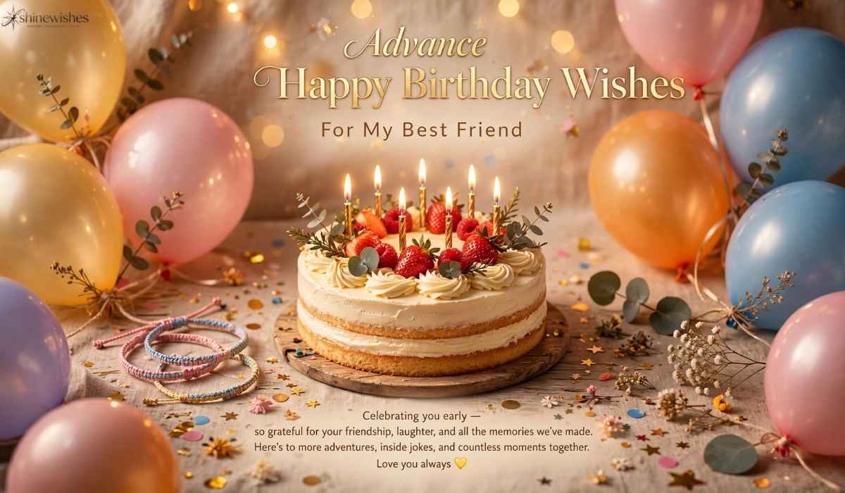 275+ Advance Happy Birthday Wishes to Best Friend – Unique, Cute & Meaningful Messages
