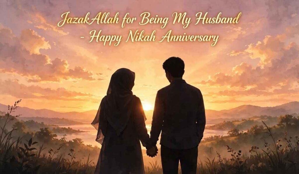 Alhamdulillah Wedding Nikah Anniversary Wishes for Husband
