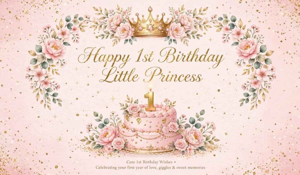 First Birthday Wishes for Baby Girl in English