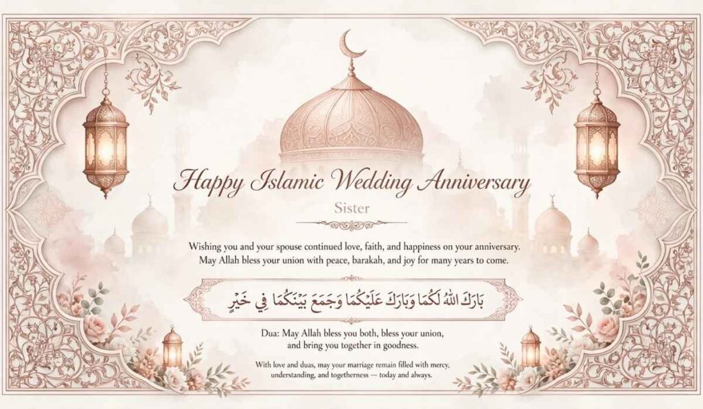 Islamic Happy Anniversary Wishes in Urdu for Sister and Jiju