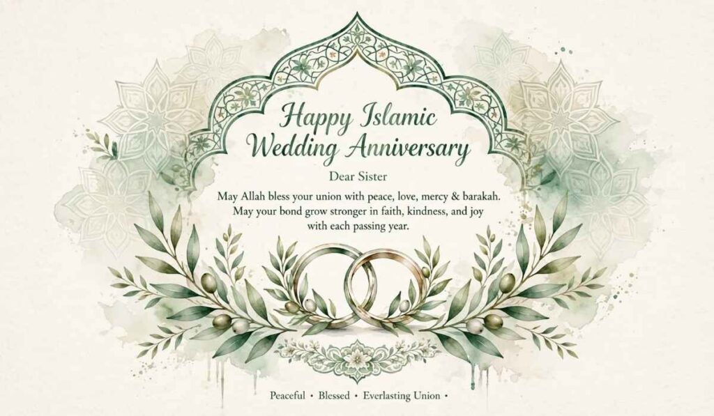 Islamic Wedding Anniversary Wishes for Sister and Brother in Law