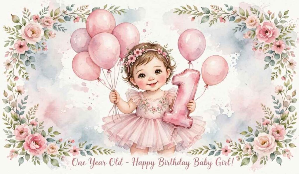 Unique First Birthday Wishes for Baby Girl in English